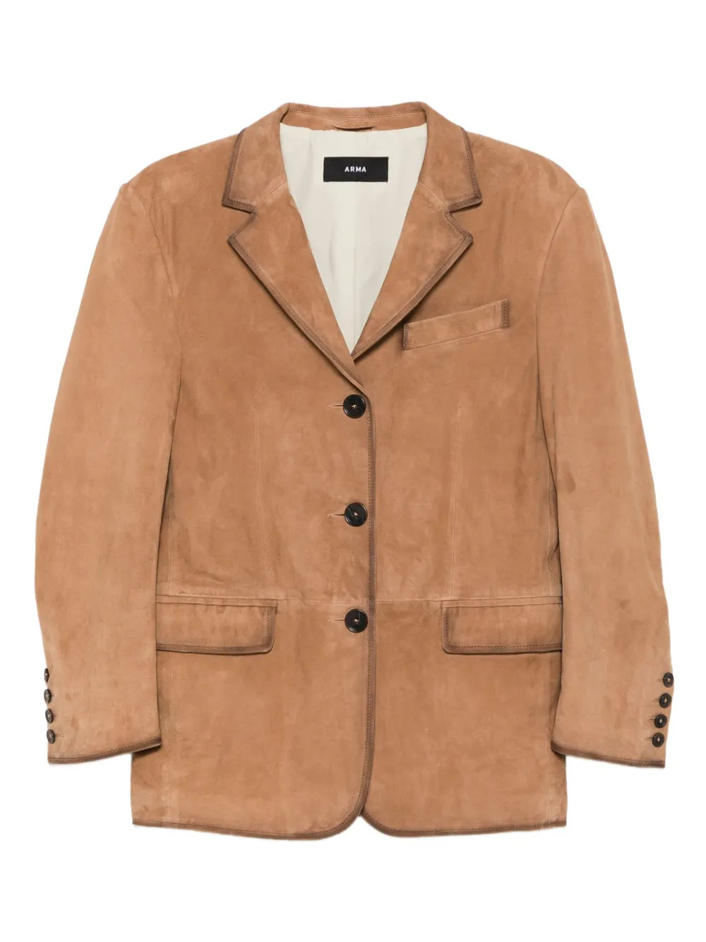 suede button-detail jacket | Farfetch Global