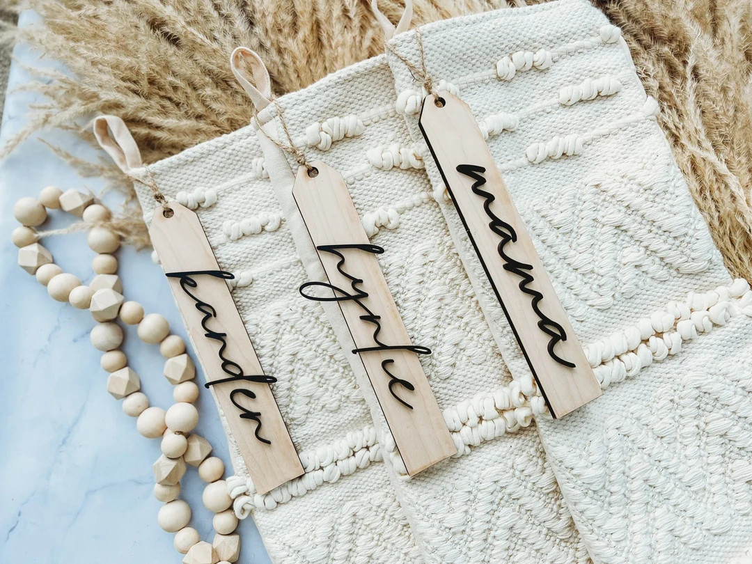 Stocking Tags | Personalized Stocking Tags | Laser Cut Stocking Tags | Minimalist Stocking Tags |... | Etsy (US)