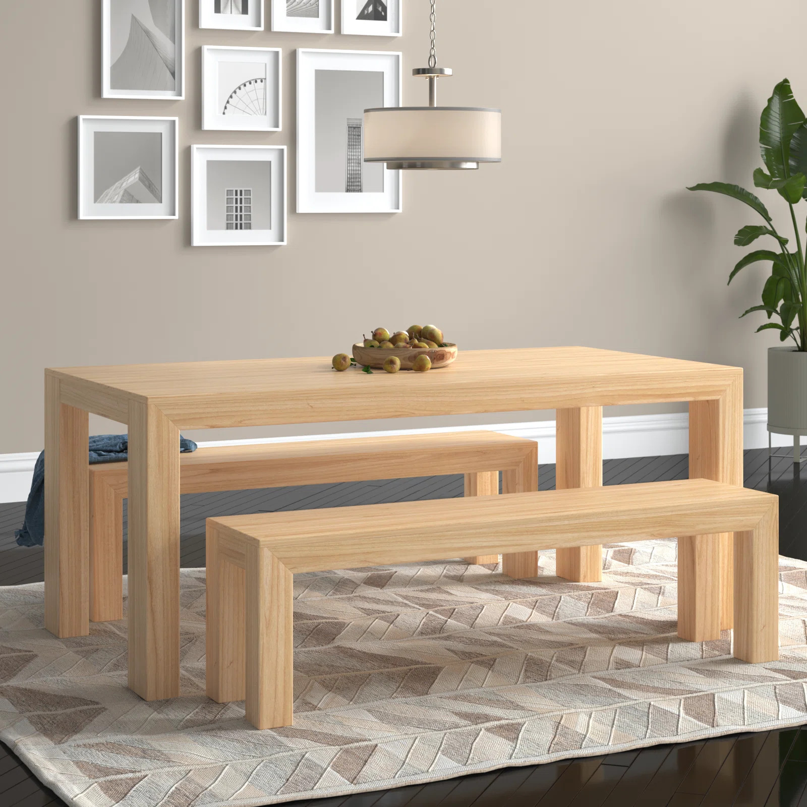 Linzy 6-Person Pine Solid Wood Modern Dining Set | Wayfair North America