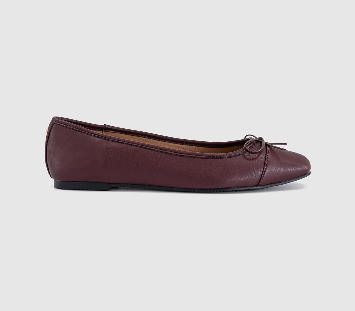 OFFICE Womens Fan Girl Square Toe Bow Ballet Pumps Burgundy Red, 6 | Office Shoes (UK)