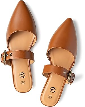 Rekayla Mules for Women Adjustable Strap Pointed Toe Backless Loafer Shoes… | Amazon (US)