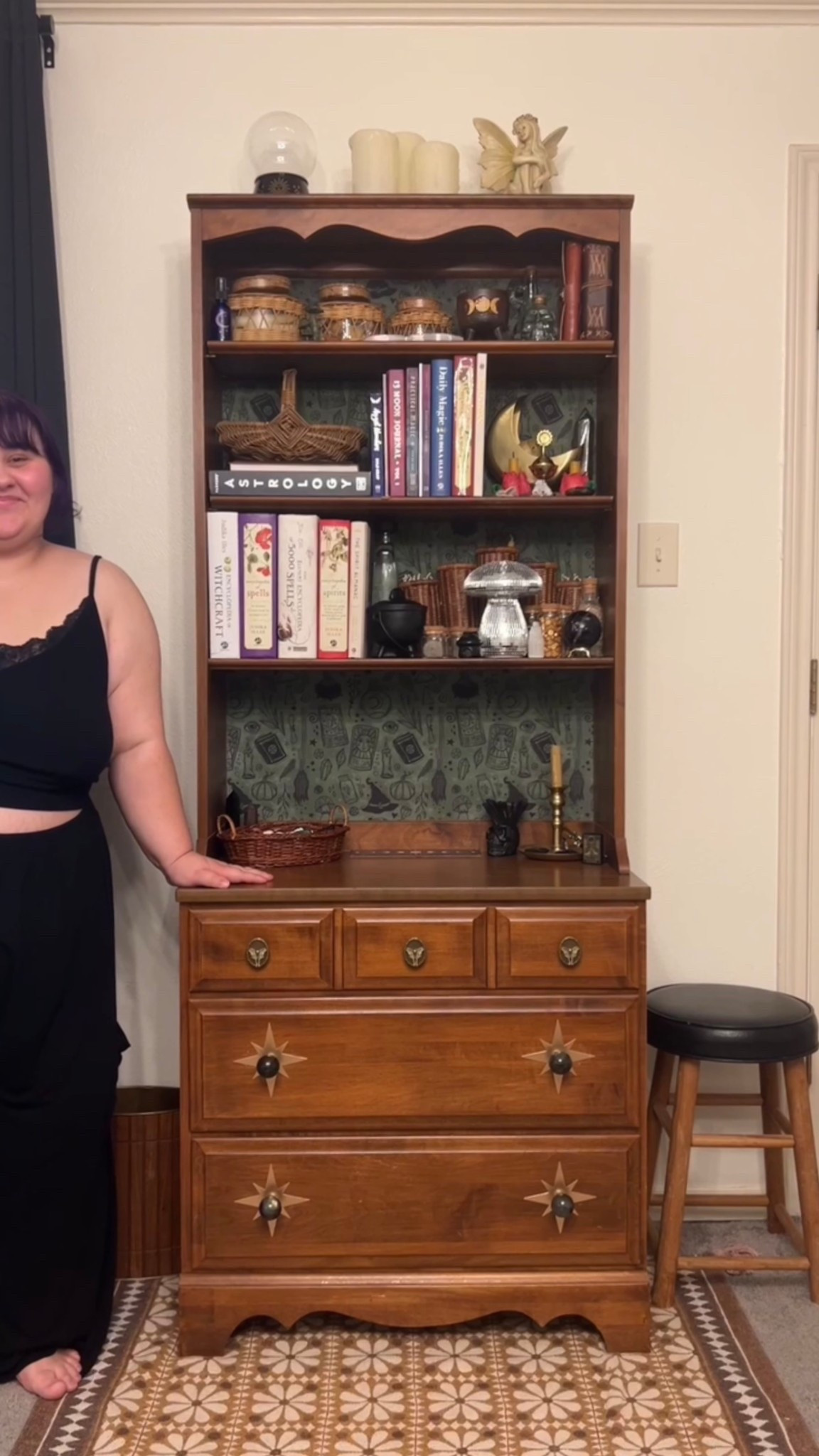 witchy altar shelf upcycle project — watch the video on tiktok or instagram! 🖤🕯️✨

#LTKHome