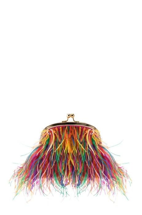 AZONTINA PINK FEATHER PURSE IN PINK | AKIRA