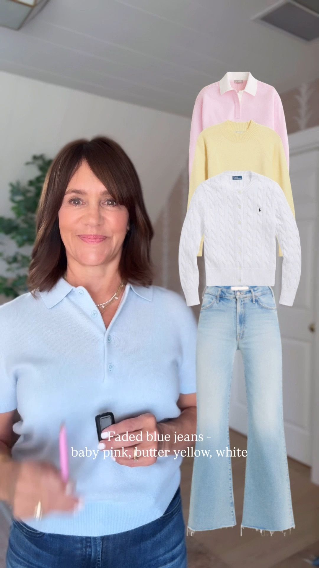 Denim color combinations! What to wear with every wash of jeans! Save this video for inspo or shop these pieces here! 🤍🌟

#LTKootd #LTKSeasonal #LTKOver40