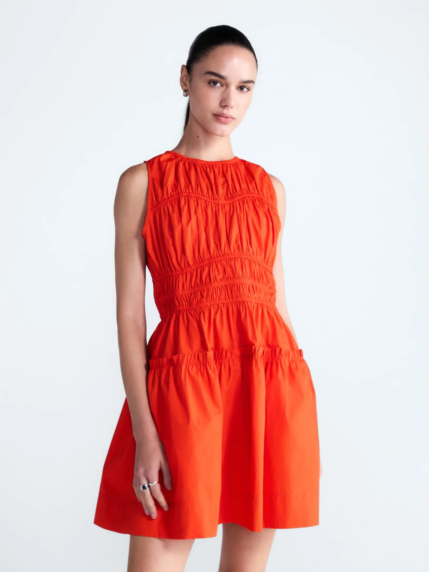 Free Assembly Women's Smocked Sleeveless Cotton Mini Dress, Sizes XS-XXL - Walmart.com | Walmart (US)