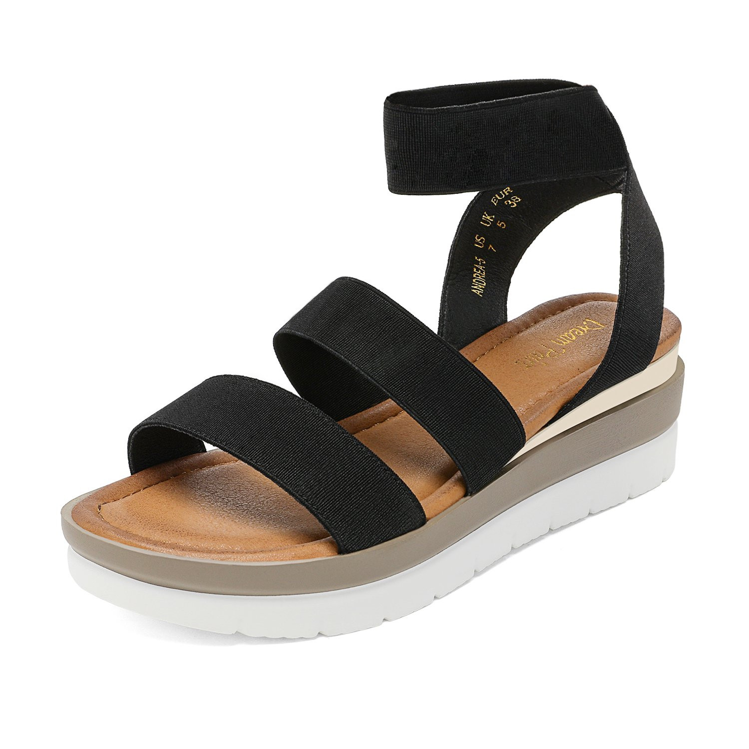 DREAM PAIRS Women's Open Toe Ankle Strap Platform Wedge Sandals ANDREA-5 BLACK size 5 | Walmart (US)