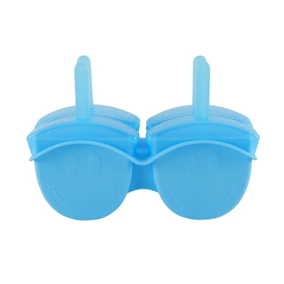 Smiley Face Silicone Ice Pop Molds - Reusable & Dishwasher Safe, Blue | Walmart (US)