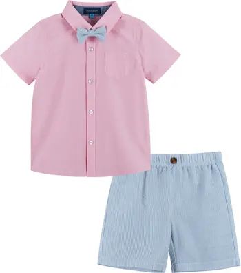 Andy & Evan Woven Button-Up Shirt, Bow Tie & Shorts Set | Nordstrom | Nordstrom