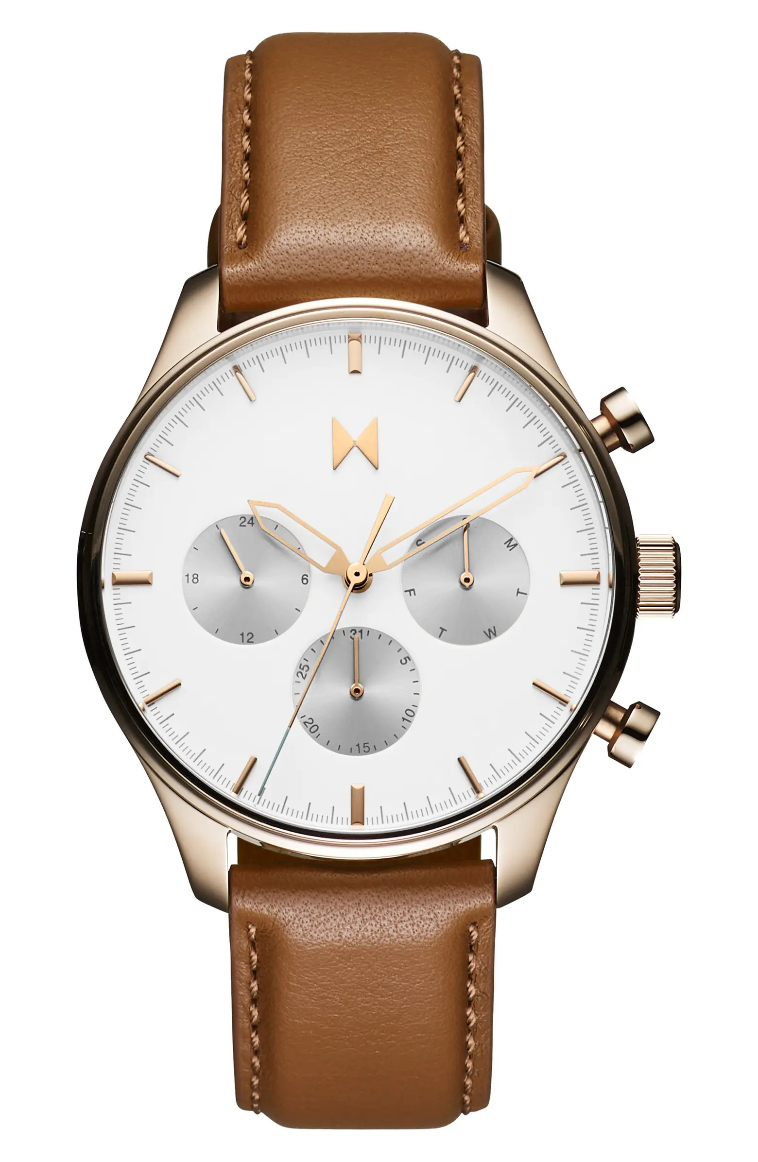 MVMT Airhawk Chronograph Leather Strap Watch, 42mm | Nordstrom | Nordstrom