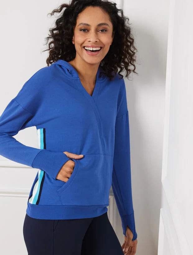 Featherweight Terry Hooded Pullover | Talbots
