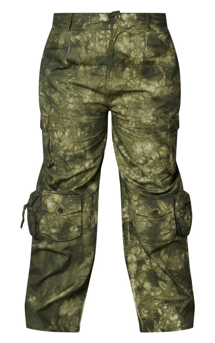 Plus Dark Khaki Camo Pocket Detail Cargo Pant | PrettyLittleThing US