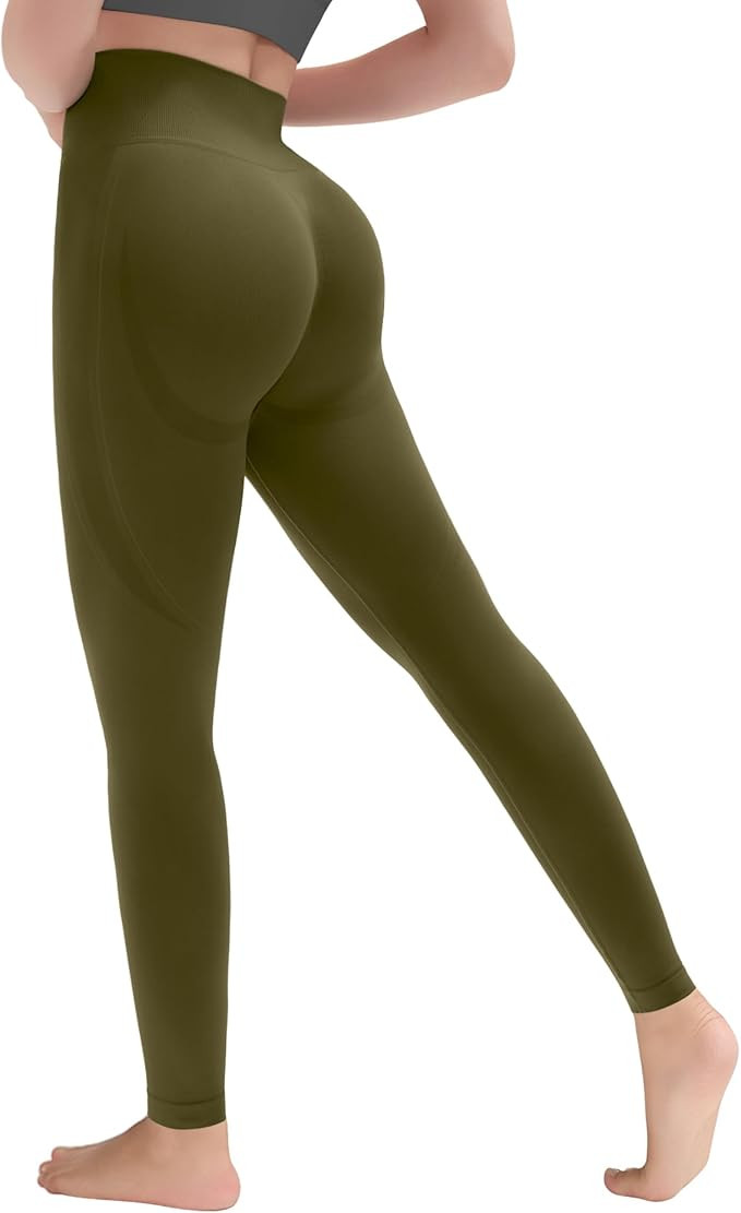 High Waisted Tummy Control Leggings for Women,Seamless Workout Yoga Pants,4-Way Stretch Butt Scru... | Amazon (US)