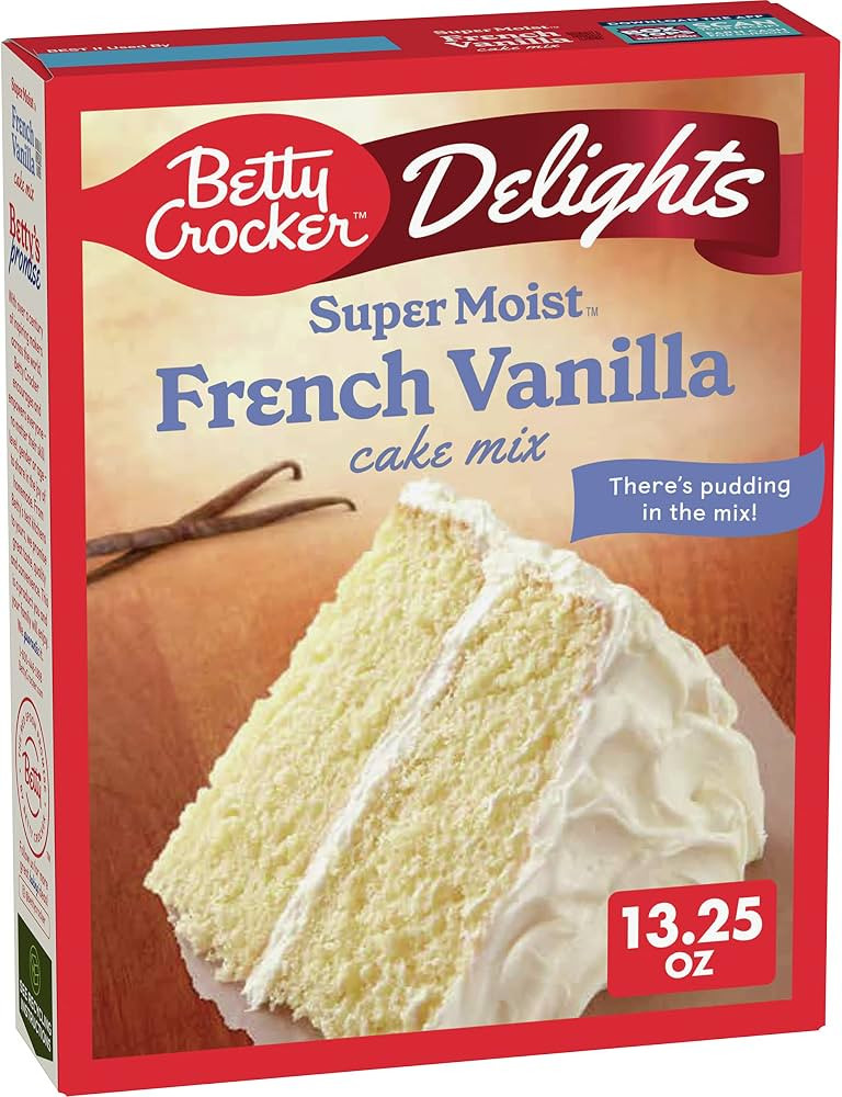 Betty Crocker Delights Super Moist French Vanilla Flavored Cake Mix, 13.25 oz | Amazon (US)