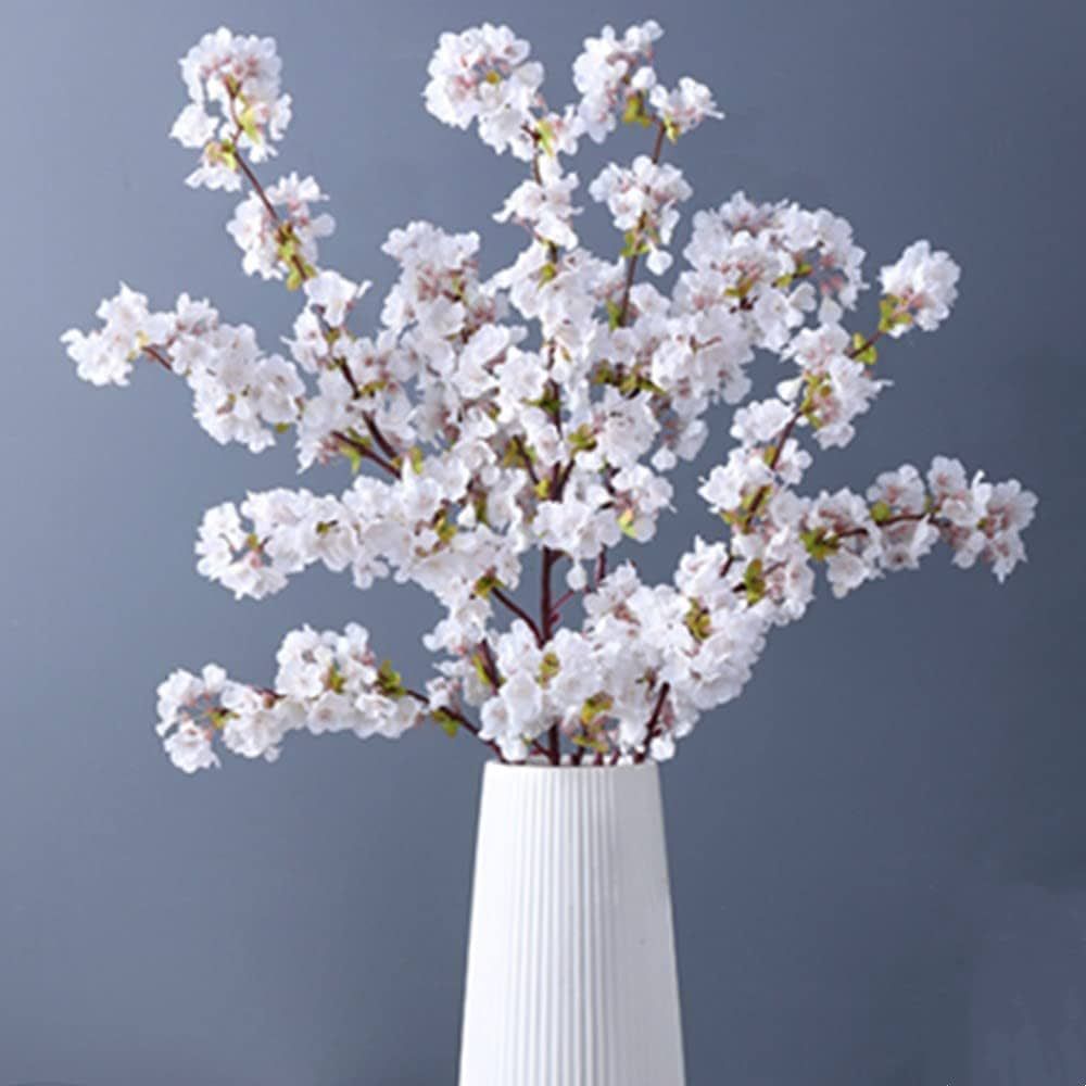 39.3'' Long 4 Pcs Artificial Cherry Blossom Branches Tall Fake Cherry Blossom Flower Bouquet Faux... | Amazon (US)