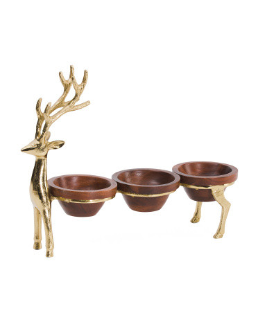 Gold Tone 3 Bowl Large Serving Dish | Entertaining | Marshalls | Marshalls