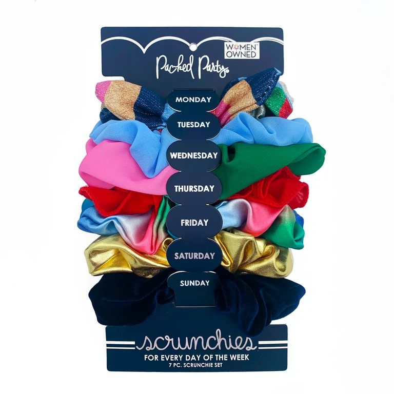 Packed Party Days of the Week Scrunchie Set, Scrunchies in Variety of Colors and Materials, Ponyt... | Walmart (US)