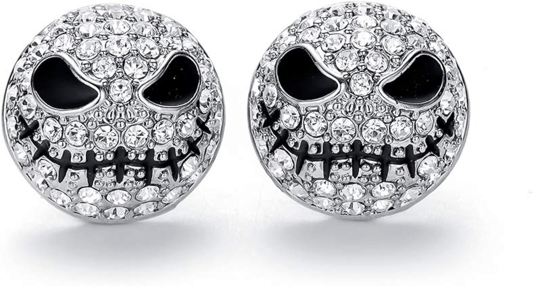 hanreshe Crystals Skull Stud Earrings Jack Silver Color Circle Small Earrings Skeleton Earrings H... | Amazon (US)