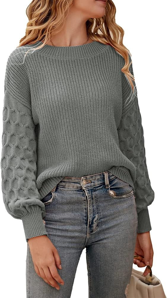 PRETTYGARDEN Women's 2024 Winter Pullover Sweater Casual Long Sleeve Crewneck Loose Chunky Knit J... | Amazon (US)