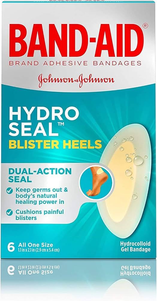 Band-Aid Brand Hydro Seal Adhesive Bandages for Heel Blisters, Sterile and Long-Lasting Waterproo... | Amazon (US)