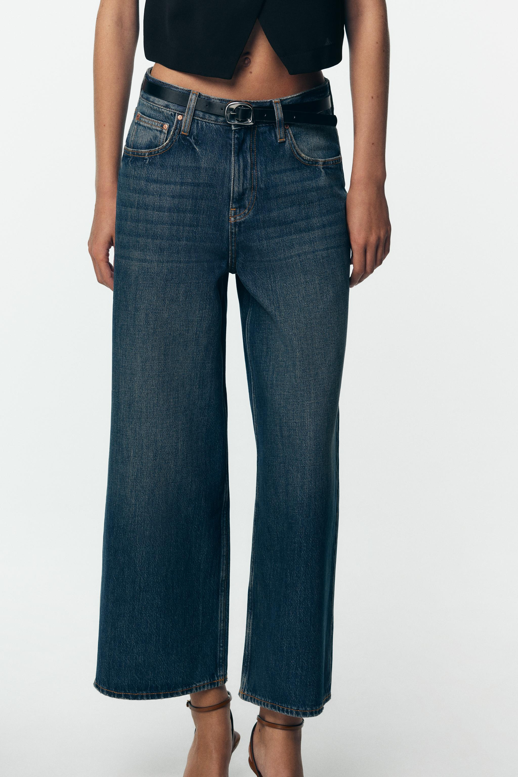 Z1975 HIGH-WAIST BELTED CULOTTES JEANS | Zara UK