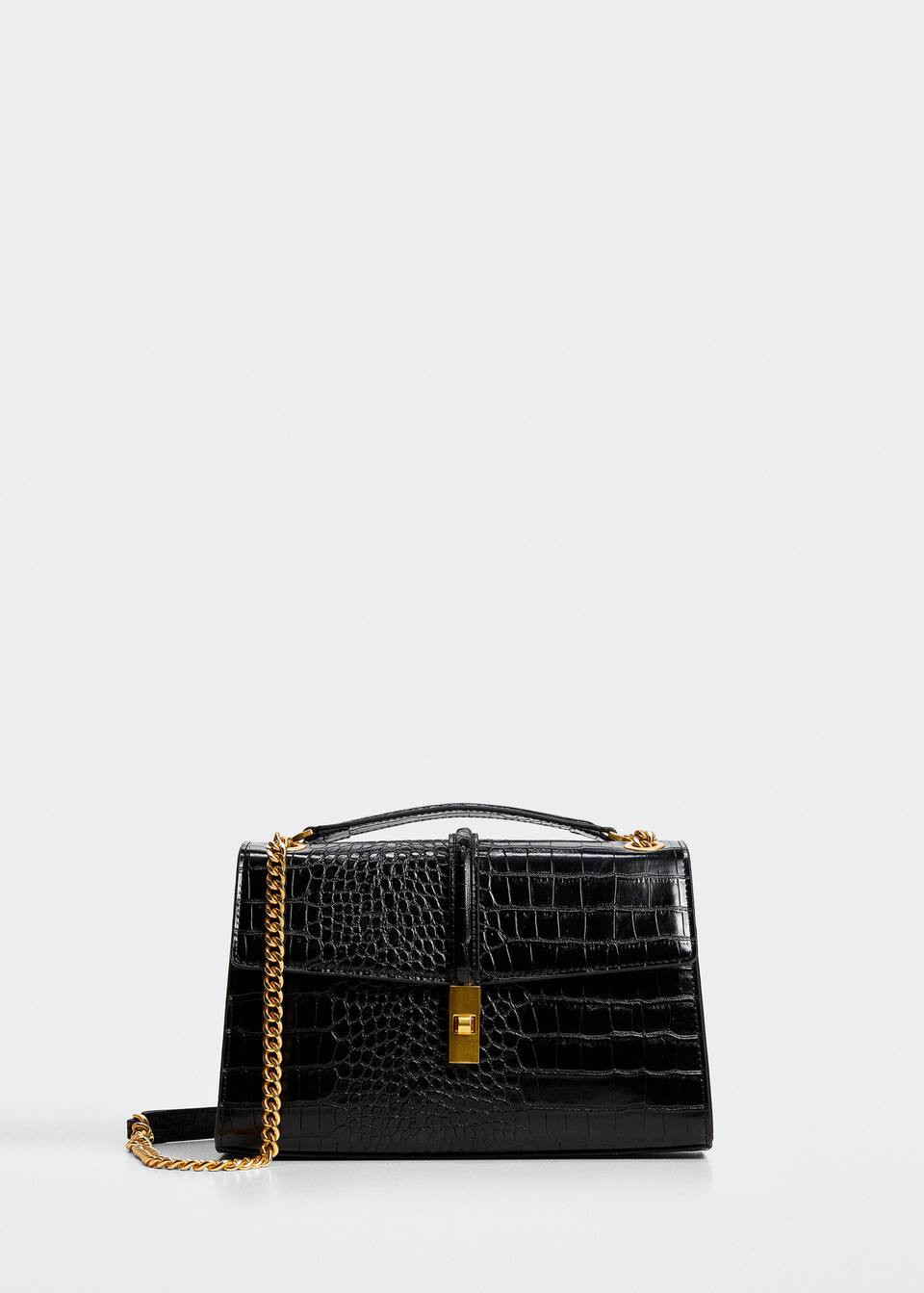 Tasche mit kroko-prägung und kette -  Damen | Mango Deutschland | MANGO (DE)