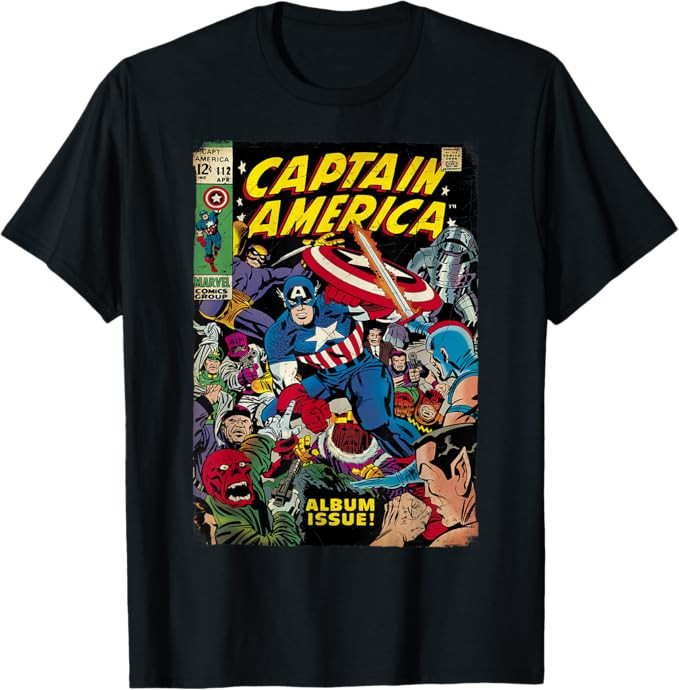 Marvel Comics Vintage Captain America And Villains Cover T-Shirt | Amazon (US)