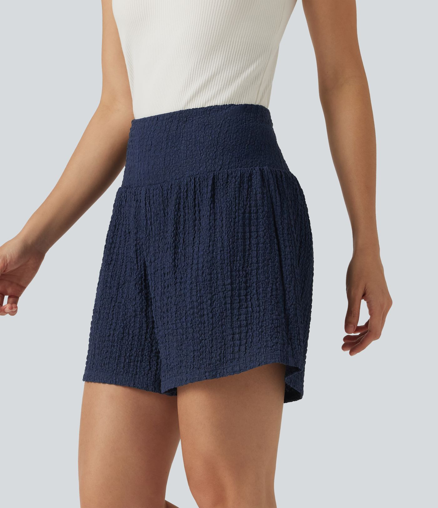 Women\u2019s High-waisted 2-in-1 Crinkle Casual Baggy Shorts with Pockets - Halara | HALARA