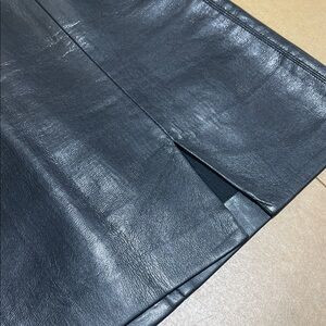 Wilfred Navy Leather Mini Skirt | Poshmark