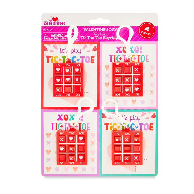 Valentine's Day Red Tic Tac Toe Child's Keychain Novelty Toy by Way To Celebrate | Walmart (US)
