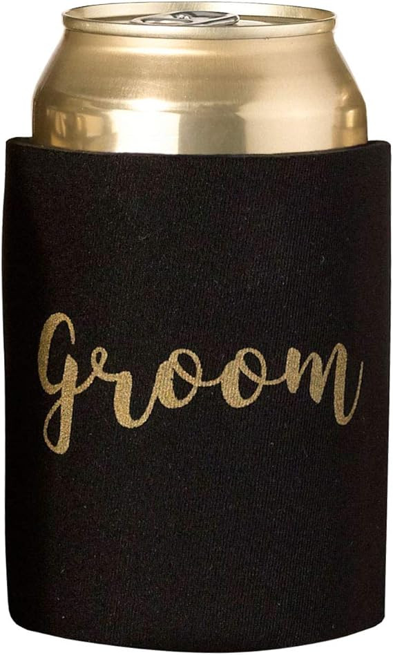 Lillian Rose Black Gold Groom Cozy, Measures 5.25" tall | Amazon (US)