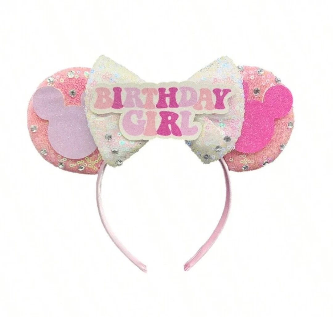 Personalised Birthday, Mouse Ear, Disney Inspired Head Band - Etsy UK | Etsy (US)