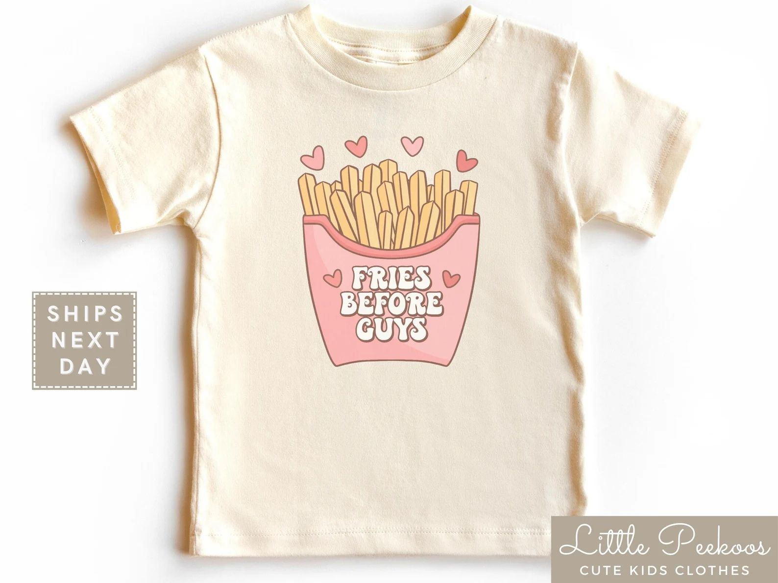 Fries Before Guys Kids Shirt Retro Fries Before Guys Natural - Etsy | Etsy (US)