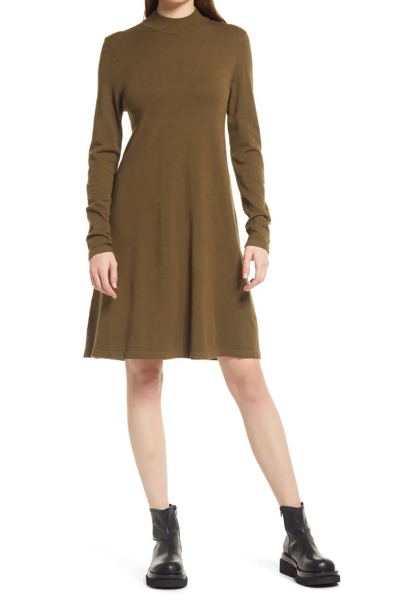 VERO MODA Happiness Long Sleeve Fit & Flare Sweater Dress | Nordstrom | Nordstrom