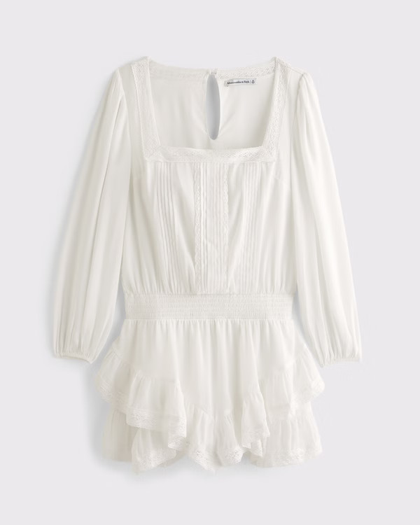 Women's Long-Sleeve Ruffle Easy Waist Skort | Women's Dresses & Jumpsuits | Abercrombie.com | Abercrombie & Fitch (US)