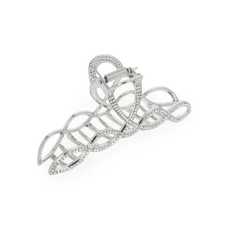 Time and Tru Women's Pave Rhinestone Loop Hair Claw | Walmart (US)