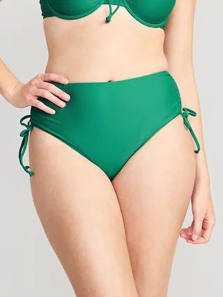 High-Waisted Tie-Cinched Bikini Swim Bottoms for Women | Old Navy (US)
