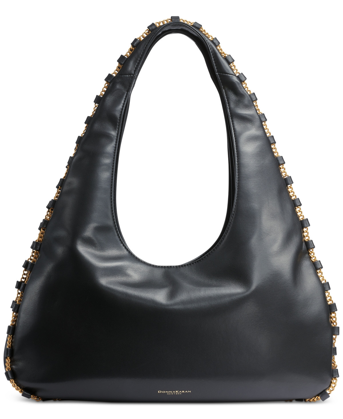 Donna Karan New York Batiste Triple Compartment Leather Shoulder Bag - Black/gold | Macy's