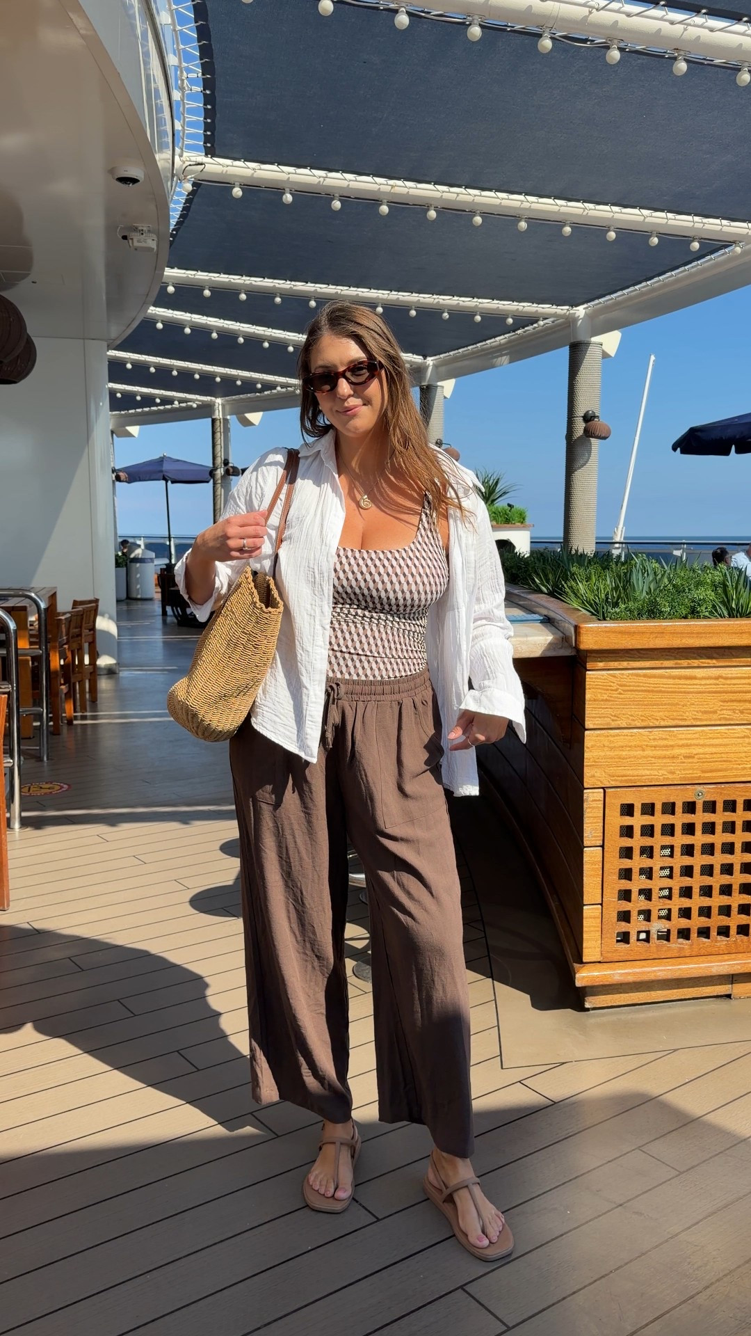 Neutral layers for effortless cruise style

brown wide leg pants, amazon outfit, cruise look, neutral outfit, vacation style, resort wear

#LTKMidsize #LTKTravel #LTKTall