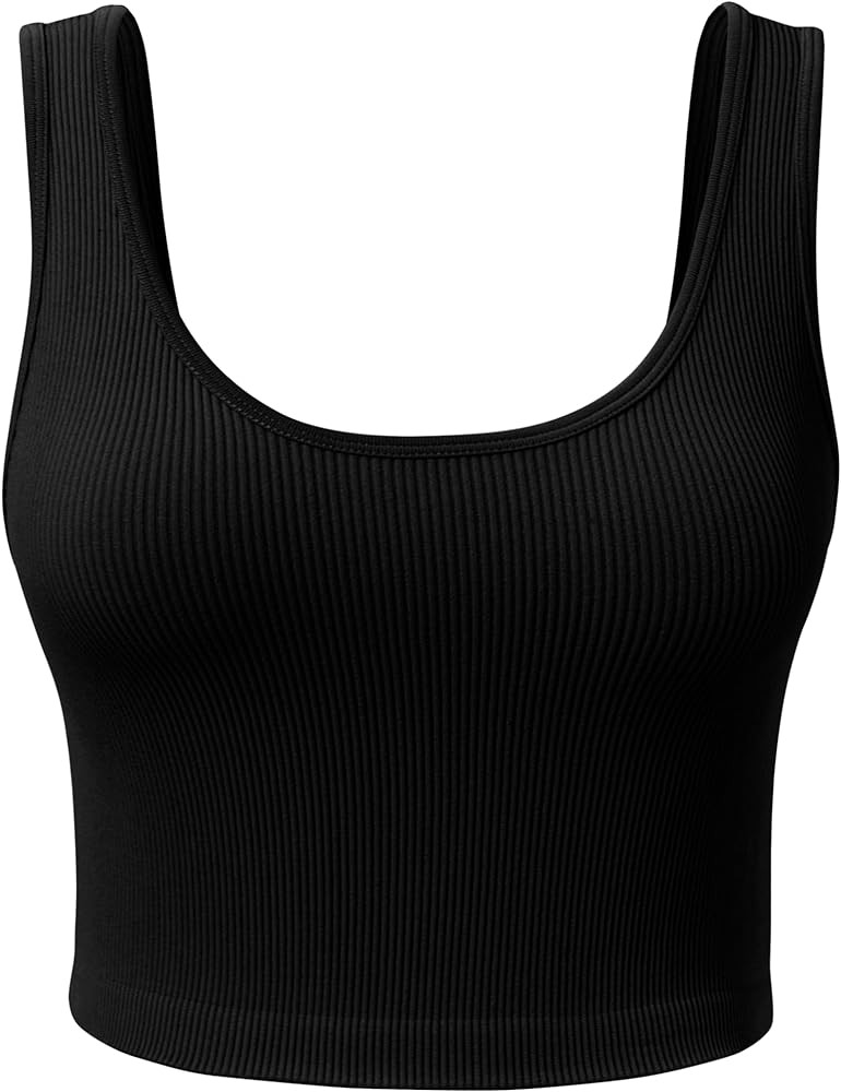 Women's Ribbed Crop Tank Yoga Cropped Top for Workout | Amazon (US)