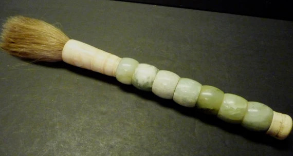 Vintage Chinese Calligraphy Brush ~Horse hair and Jade | Etsy (US)