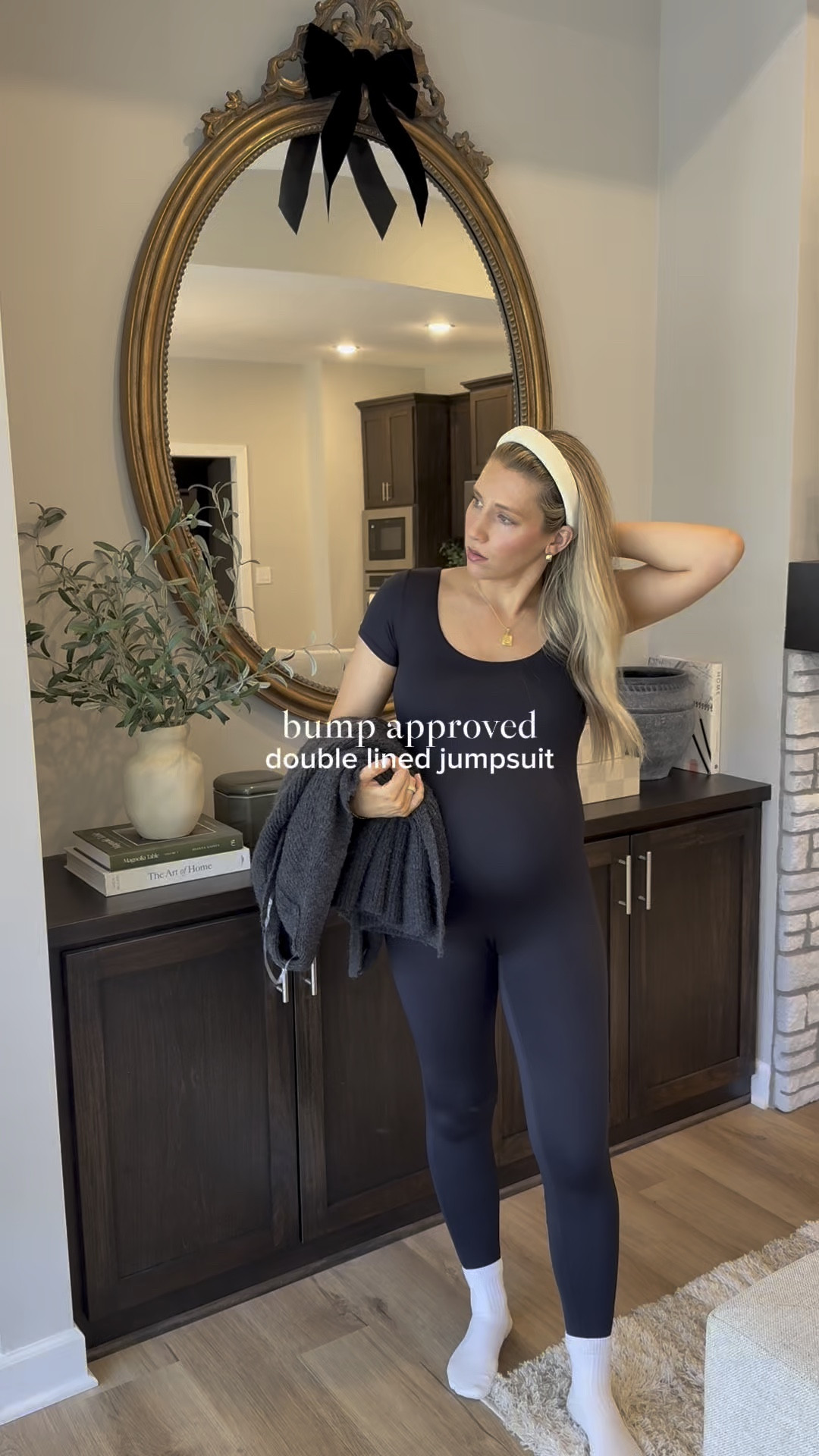 This material is buttahhh🧈🤝😩 so stretchy, double lined and perfect for the bump. Wearing a small ! 

#LTKBump #LTKStyleTip