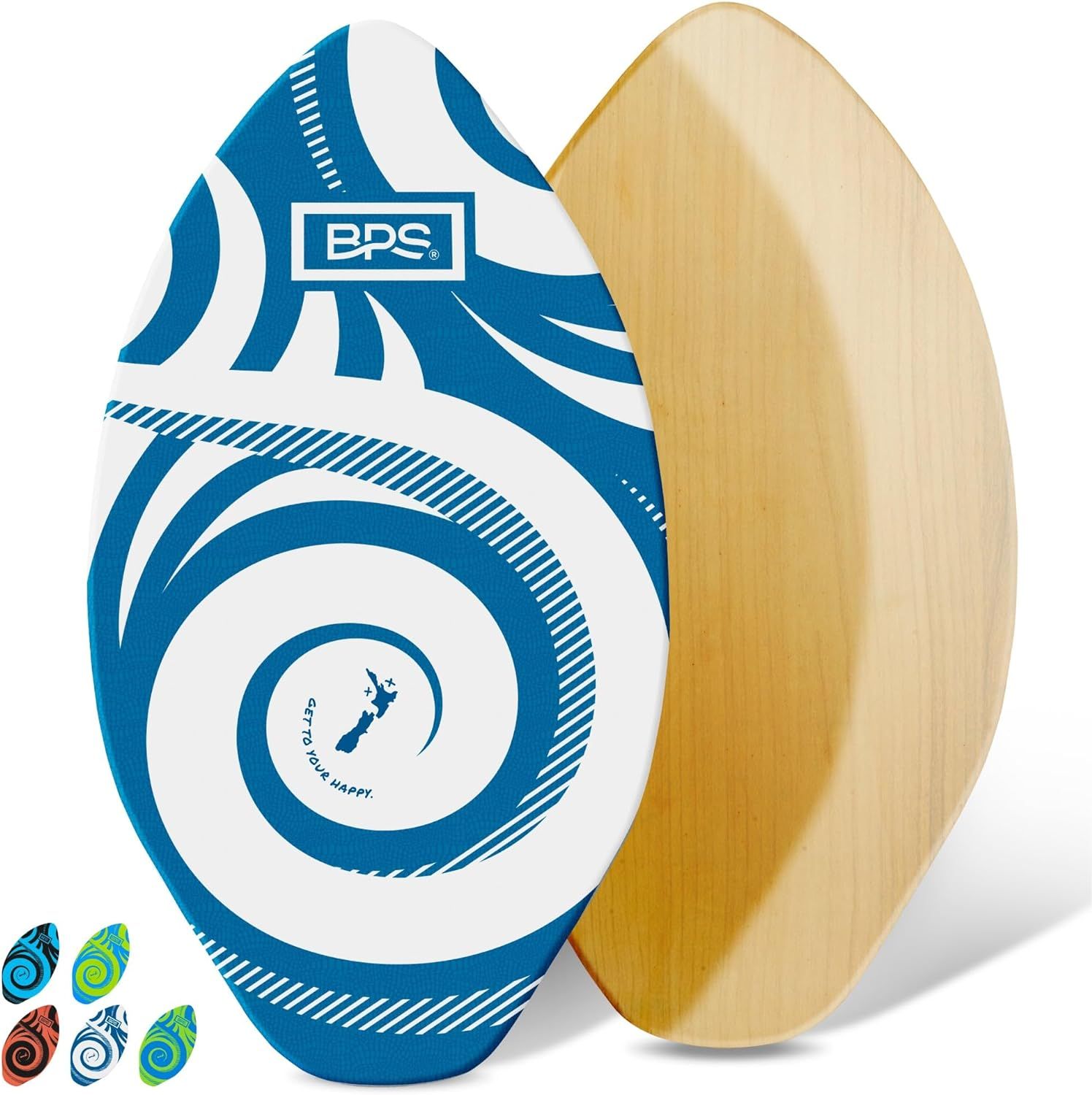 BPS New Zealand ‘Koru’ Skimboards with Colored EVA Grip Pad and High Gloss Clear Coat | Woode... | Amazon (US)