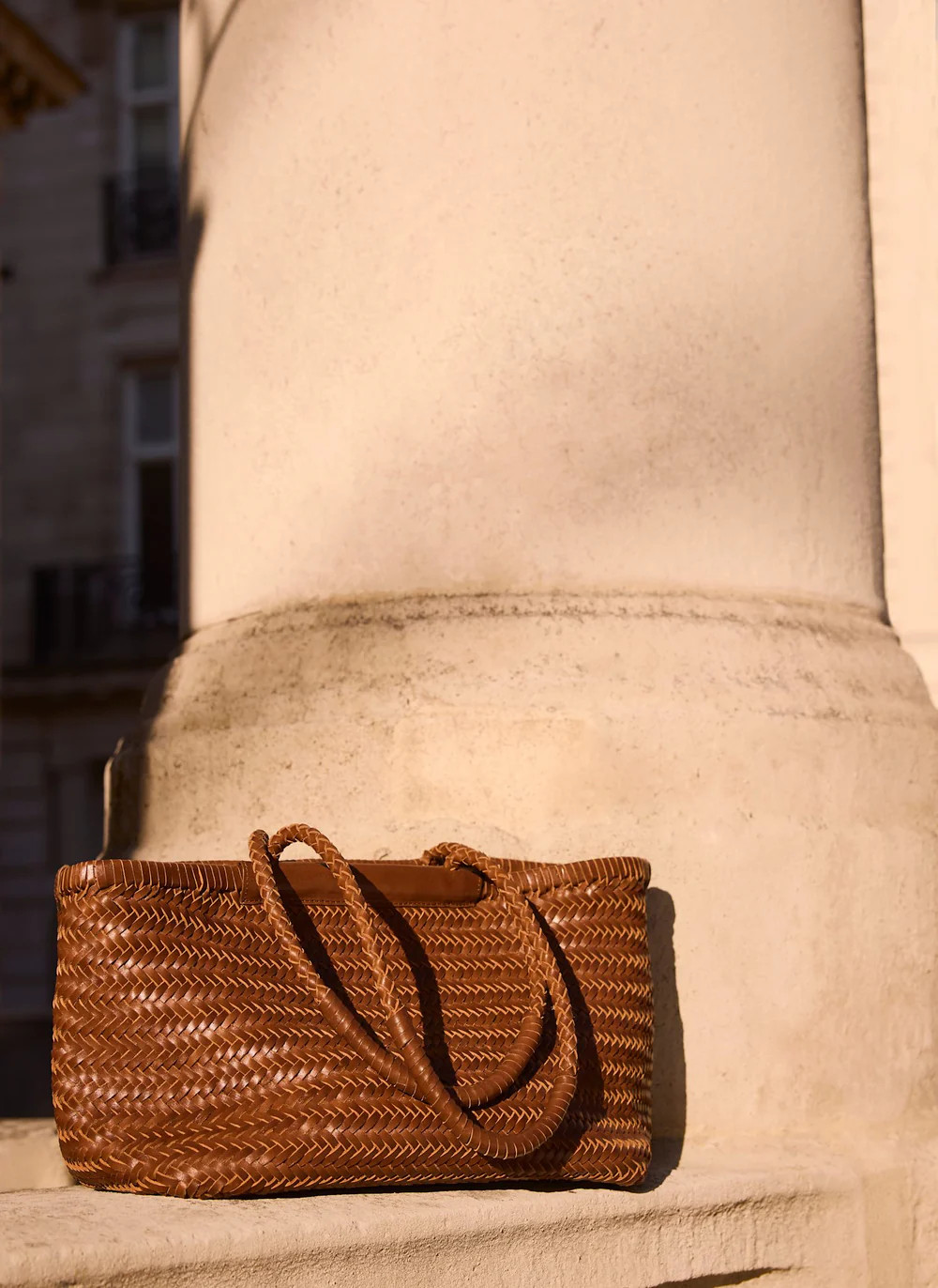 Rae Tan Leather Woven Tote Bag | Mint Velvet - US