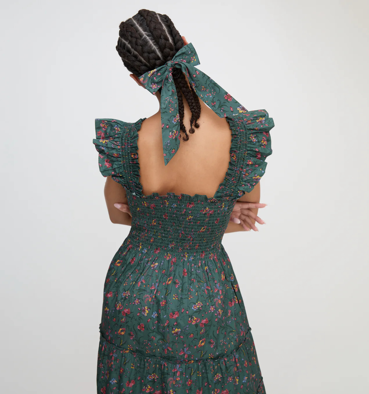 The Ellie Nap Dress - Bottle Green Fleur Chintz | Hill House Home