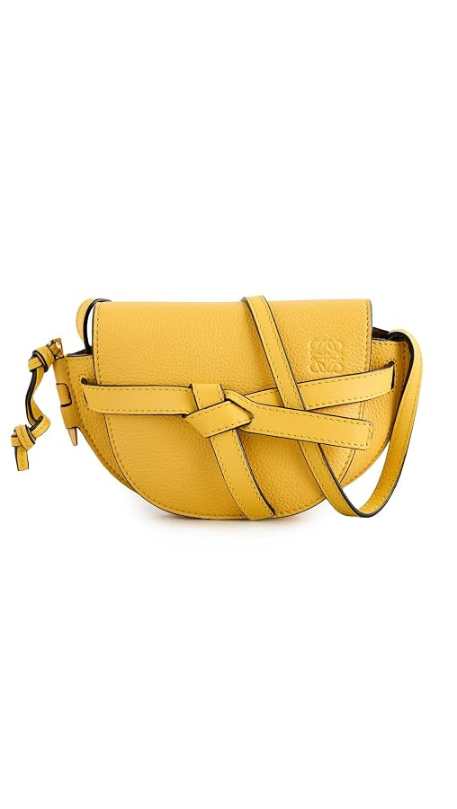 Loewe Women's Pre-Loved L Yellow Grained Calfskin Gate Mini Bag | Amazon (US)