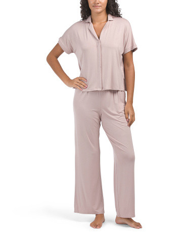 Ecovero Blend Notch Collar Pajama Set | TJ Maxx