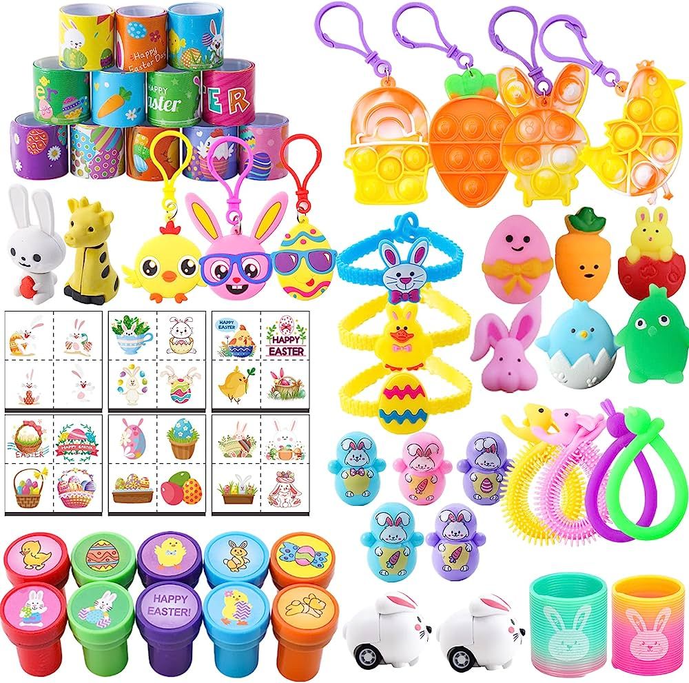 YiYLunneo 100 Pcs Easter Egg Fillers, Easter Basket Stuffers Fillers for Kids Boys Girls Easter P... | Amazon (US)