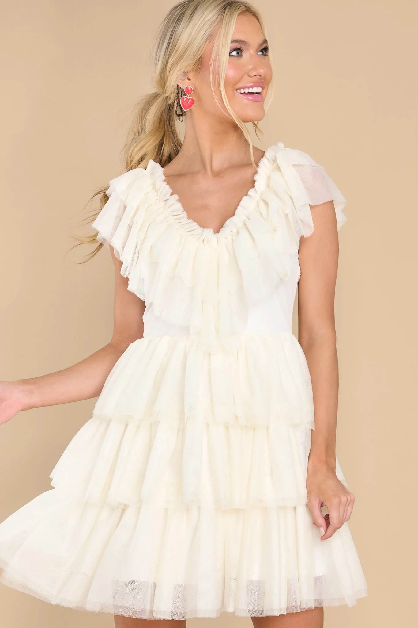 Feels Like A Dream Off White Dress | Red Dress 