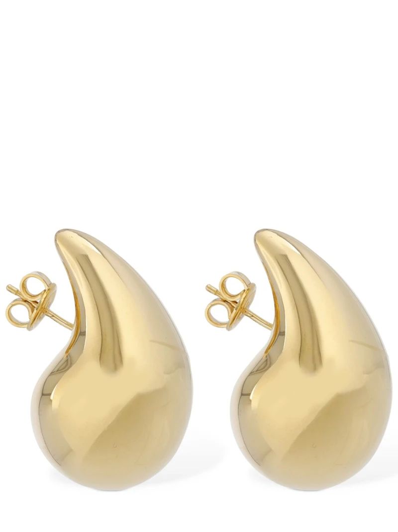 Gold finish sterling silver earrings - Bottega Veneta - Women | Luisaviaroma | Luisaviaroma