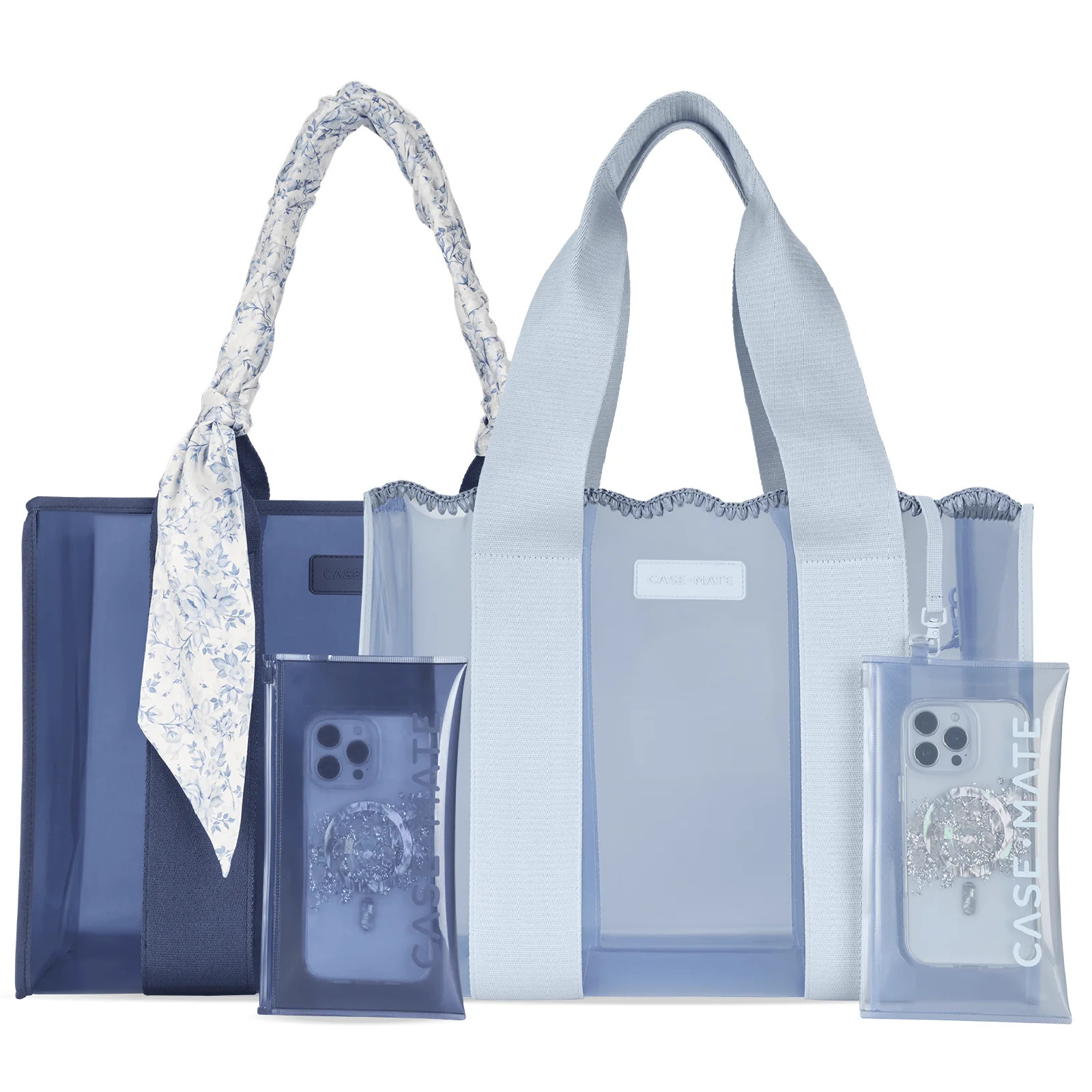 The Tote Duo - Something Navy Twilly Jelly Tote + Carolina Blue Crochet Jelly Tote | Case-Mate